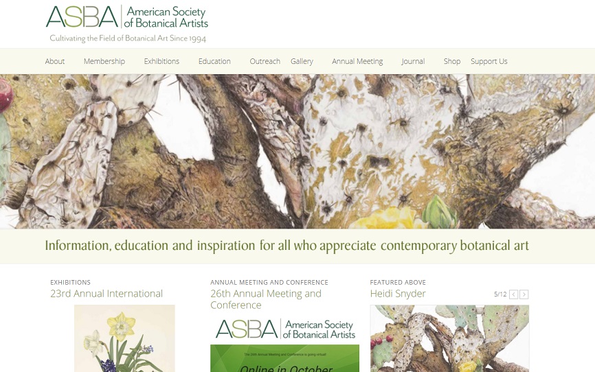 Website der ASBA (American Society of Botanical Artists)